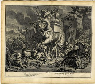 Antique Print-BIBLE-MACCABEES-ELEAZAR-SELEUCID ELEPHANT-de Broen-de Hondt-1728