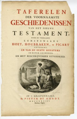 Antique Print-TITLE PAGE-TAFEREELEN-BIBLE-ALLEGORY-Gunst-de Hondt-1728