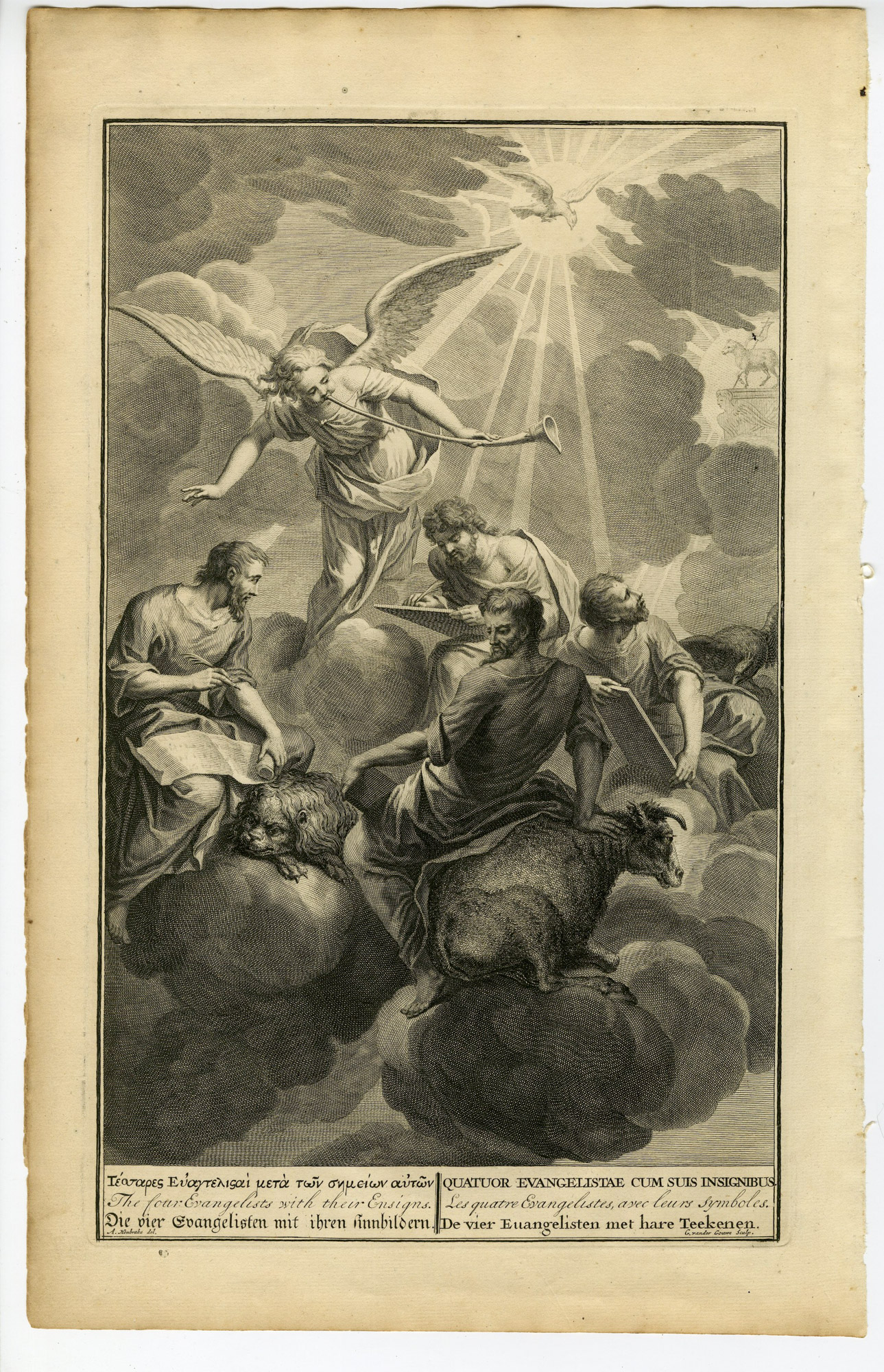 Pictura 14601 416x645 Antique Print-BIBLE-EVANGELISTS-ANGEL-DOVE-ALLEGORY-Gouwen-de Hondt-1728
