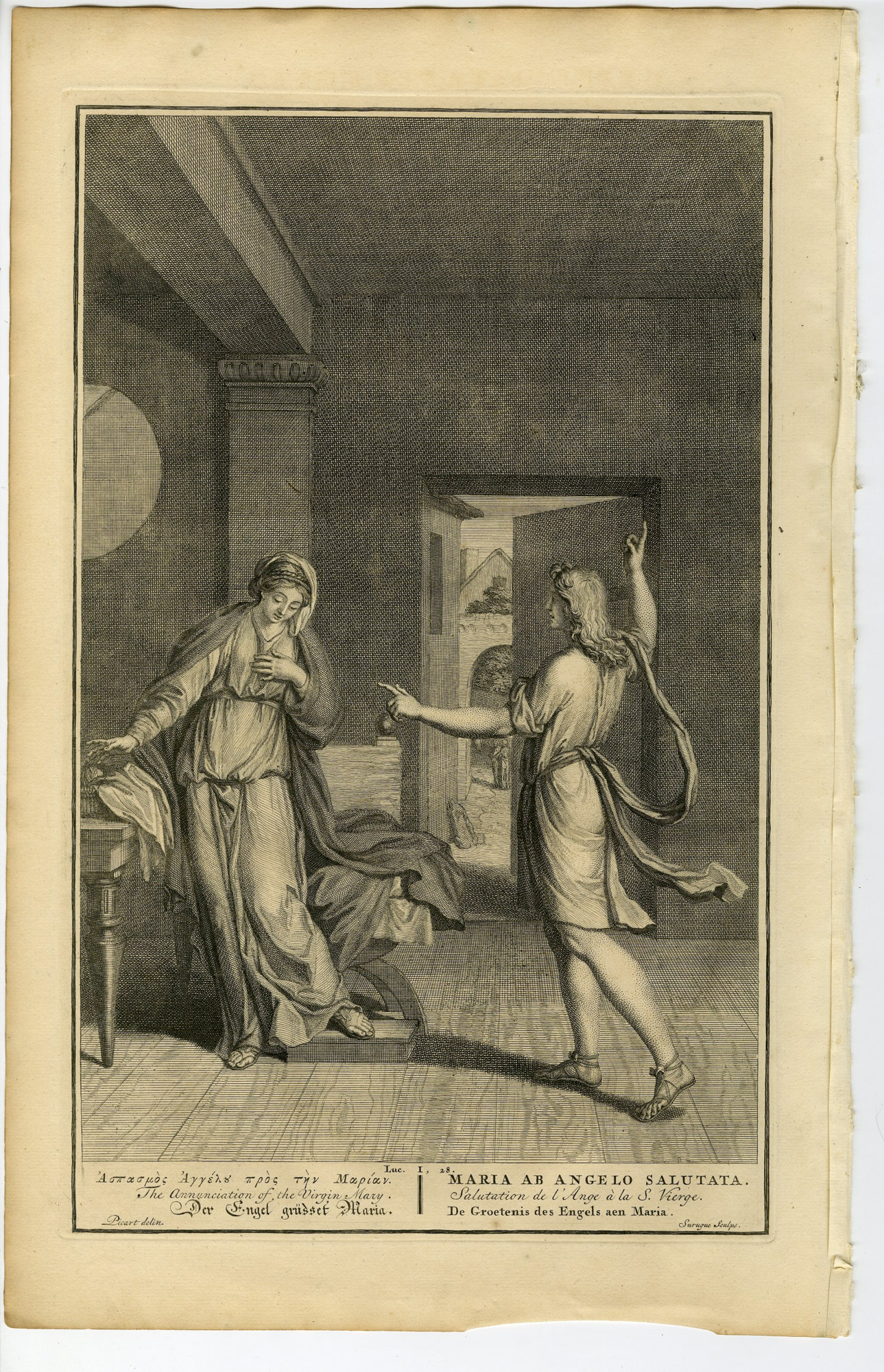 Pictura 14605 416x645 Antique Print-ANNUNCIATION-VIRGIN MARY-GABRIEL-Surugue-de Hondt-1728