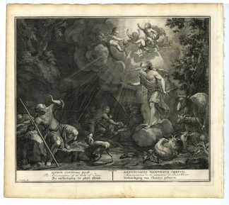Antique Print-BIBLE-ANNOUNCEMENT-LUKE-JESUS-BIRTH-SHEPHERDS-Mulder-de Hondt-1728