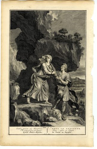 Antique Print-BIBLE-MATTHEW-JESUS CHRIST-ESCAPE INTO EGYPT-de Hondt-1728