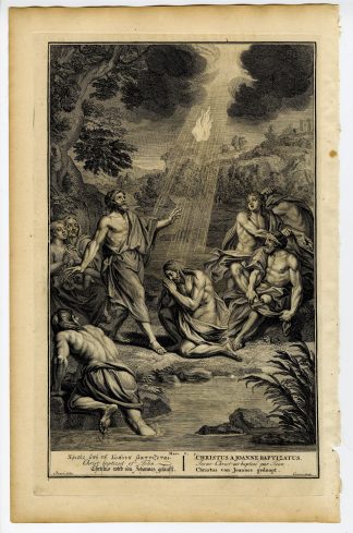 Antique Print-BIBLE-MARK-CHRIST BAPTIZED BY JOHN-JORDAN-Gouwen-de Hondt-1728