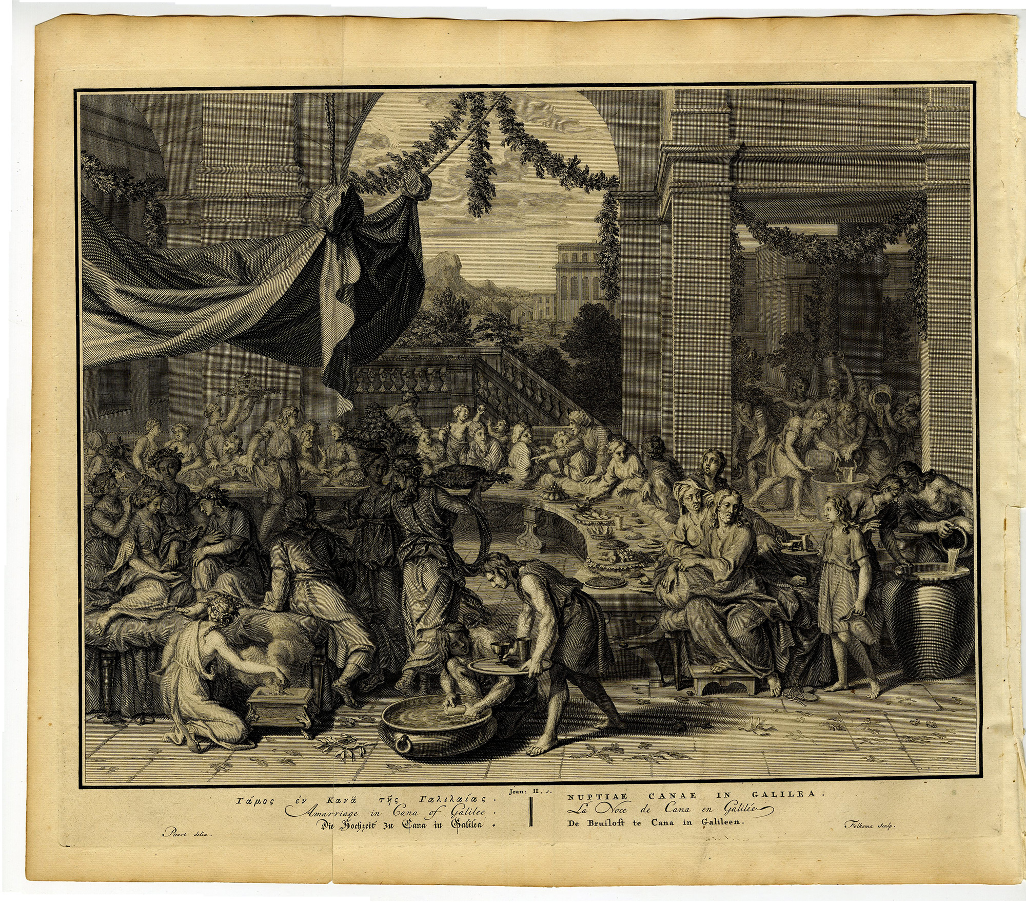 Pictura 14635 416x365 Antique Print-MARRIAGE-CANA-JESUS-TURNING WATER INTO WINE-Folkema-de Hondt-1728