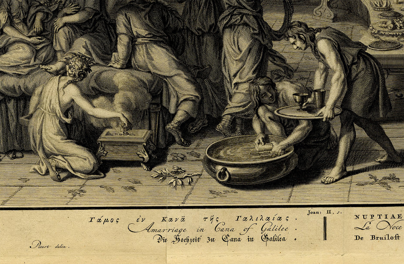 Pictura 14636 416x272 Antique Print-MARRIAGE-CANA-JESUS-TURNING WATER INTO WINE-Folkema-de Hondt-1728 - Image 2