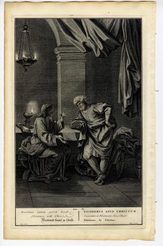 Antique Print-BIBLE-JOHN-JESUS-NICODEMUS-HOLY SPIRIT-de Blois-de Hondt-1728