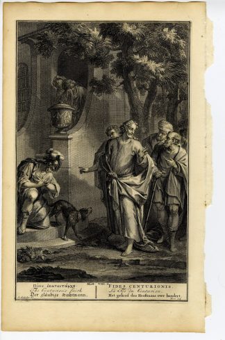 Antique Print-BIBLE-JESUS-ROMAN CENTURION-SERVANT-FAITH-de Blois-de Hondt-1728