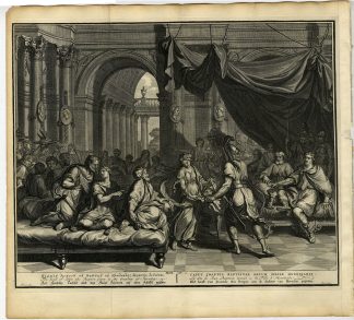Antique Print-BIBLE-KING HEROD-HEAD OF JOHN THE BAPTIST-Pool-de Hondt-1728