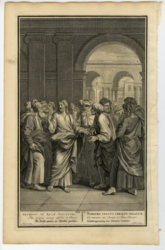 Antique Print-BIBLE-MATTHEW-JESUS-PAYING TAX-ROMAN EMPEROR-Pool-de Hondt-1728