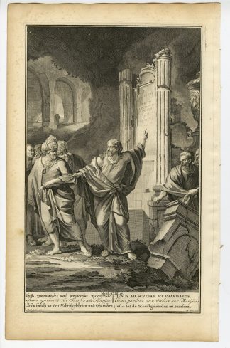 Antique Print-BIBLE-MATTHEW-JESUS-SCRIBES-PHARISEES-HYPOCRISY-Pool-de Hondt-1728