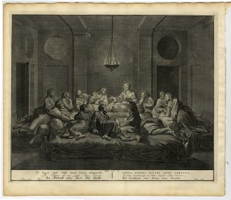 Antique Print-BIBLE-MATTHEW-JESUS-LAST SUPPER-BREAD-CUP-de Blois-de Hondt-1728