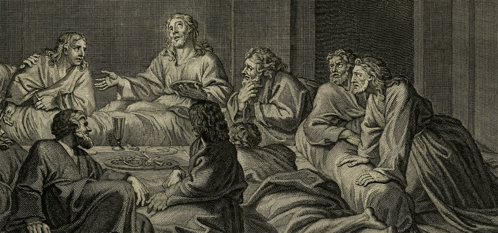 Pictura 14689 416x195 Antique Print-BIBLE-MATTHEW-JESUS-LAST SUPPER-BREAD-CUP-de Blois-de Hondt-1728 - Image 2