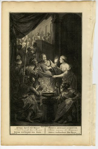 Antique Print-BIBLE-MATTHEW-JESUS DENIED BY PETER 3 TIMES-Gouwen-de Hondt-1728