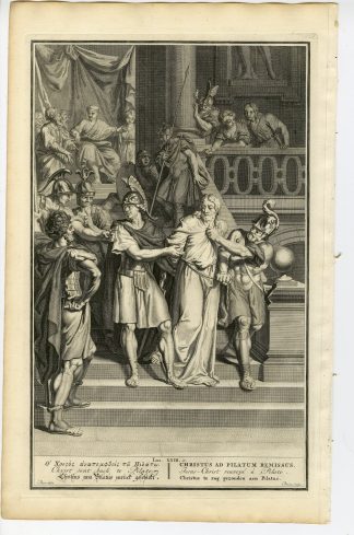Antique Print-BIBLE-JESUS SENT BACK TO PONTIUS PILATE-van Buysen-de Hondt-1728