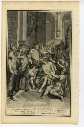 Antique Print-BIBLE-MATTHEW-JESUS MOCKED BY ROMAN SOLDIERS-Folkema-de Hondt-1728