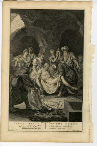 Antique Print-BIBLE-MATTHEW-JESUS CHRIST BURIED-de Blois-de Hondt-1728