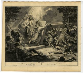 Antique Print-BIBLE-JESUS CHRIST-RESURRECTION-ANGEL-de Broen-de Hondt-1728