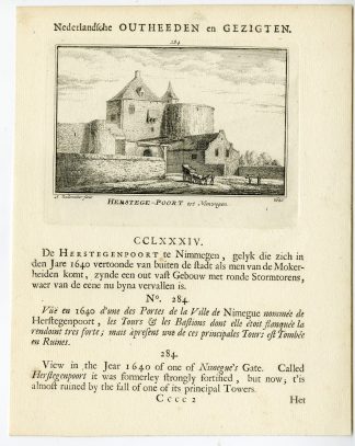 Antique Print-NIJMEGEN-HERSTEGE POORT-CITY GATE-NETHERLANDS-Rademaker-1693