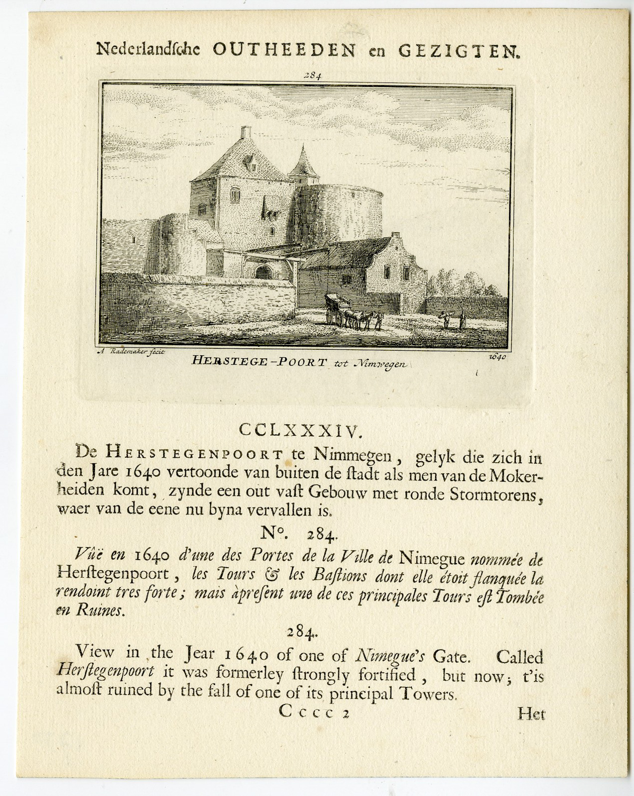 Pictura 14755 416x522 Antique Print-NIJMEGEN-HERSTEGE POORT-CITY GATE-NETHERLANDS-Rademaker-1693