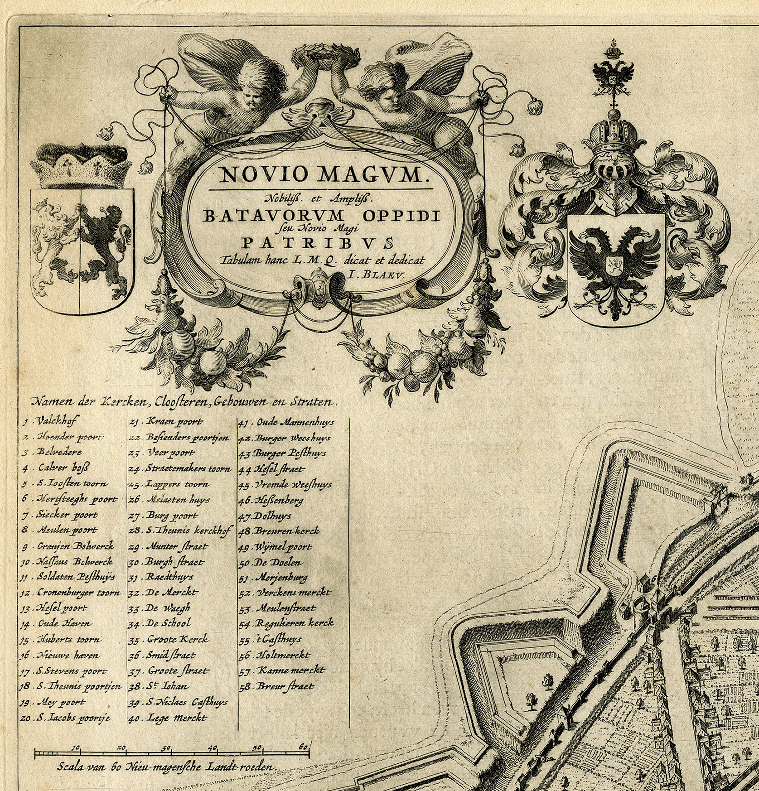 Pictura 14773 416x433 Antique Map-NIJMEGEN-PLAN-NOVIOMAGUM-NETHERLANDS-Blaeu-1649 - Image 2
