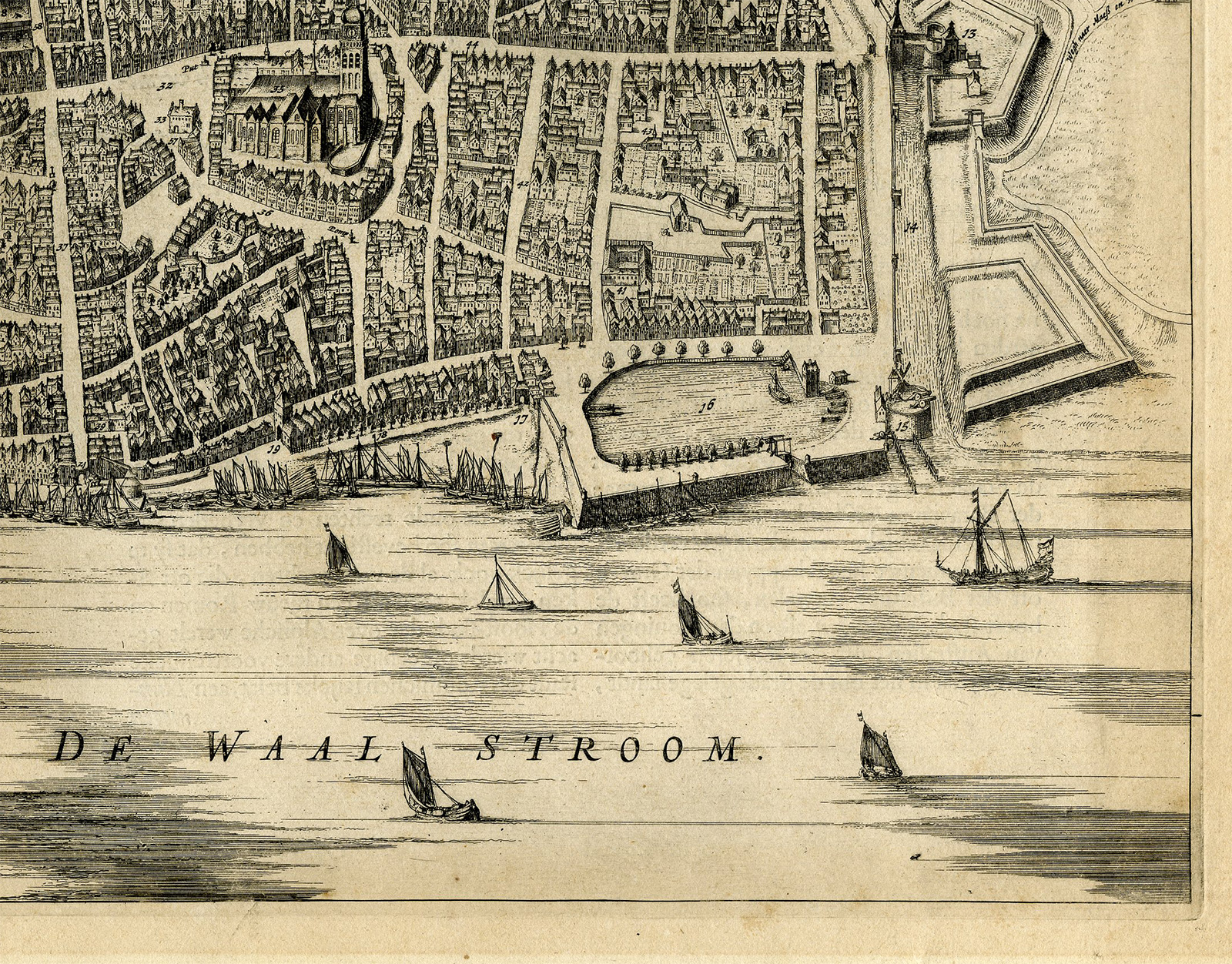 Pictura 14774 416x326 Antique Map-NIJMEGEN-PLAN-NOVIOMAGUM-NETHERLANDS-Blaeu-1649 - Image 3