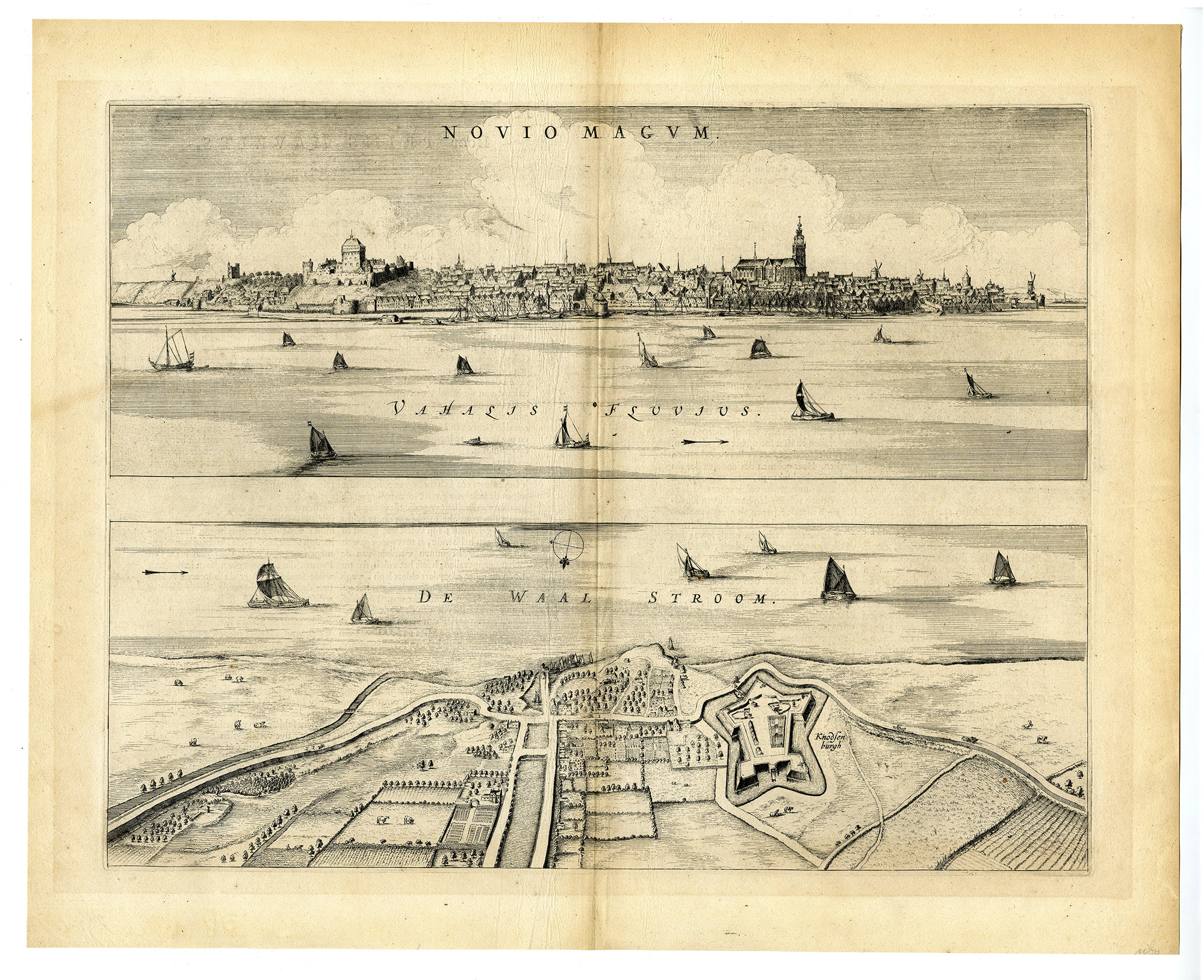 Pictura 14777 416x339 Antique Print-NIJMEGEN--NOVIOMAGUM-WAAL-KNOTSENBURG-NETHERLANDS-Blaeu-1649