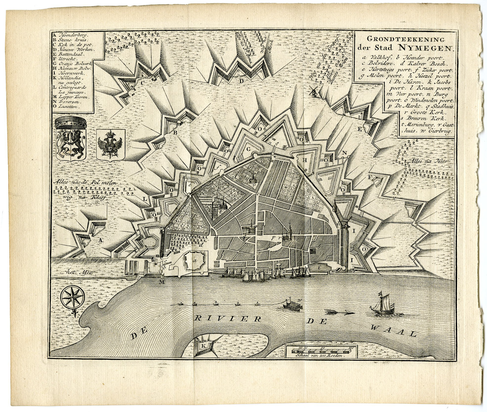Pictura 14782 416x353 Antique Map-NIJMEGEN-PLAN-FORTIFICATION-NETHERLANDS-Tirion-1741