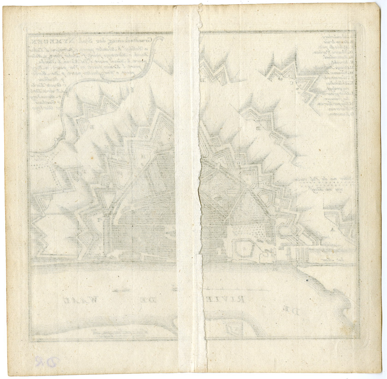 Pictura 14787 416x408 Antique Map-NIJMEGEN-PLAN-FORTIFICATION-NETHERLANDS-de Leth-1740 - Image 2