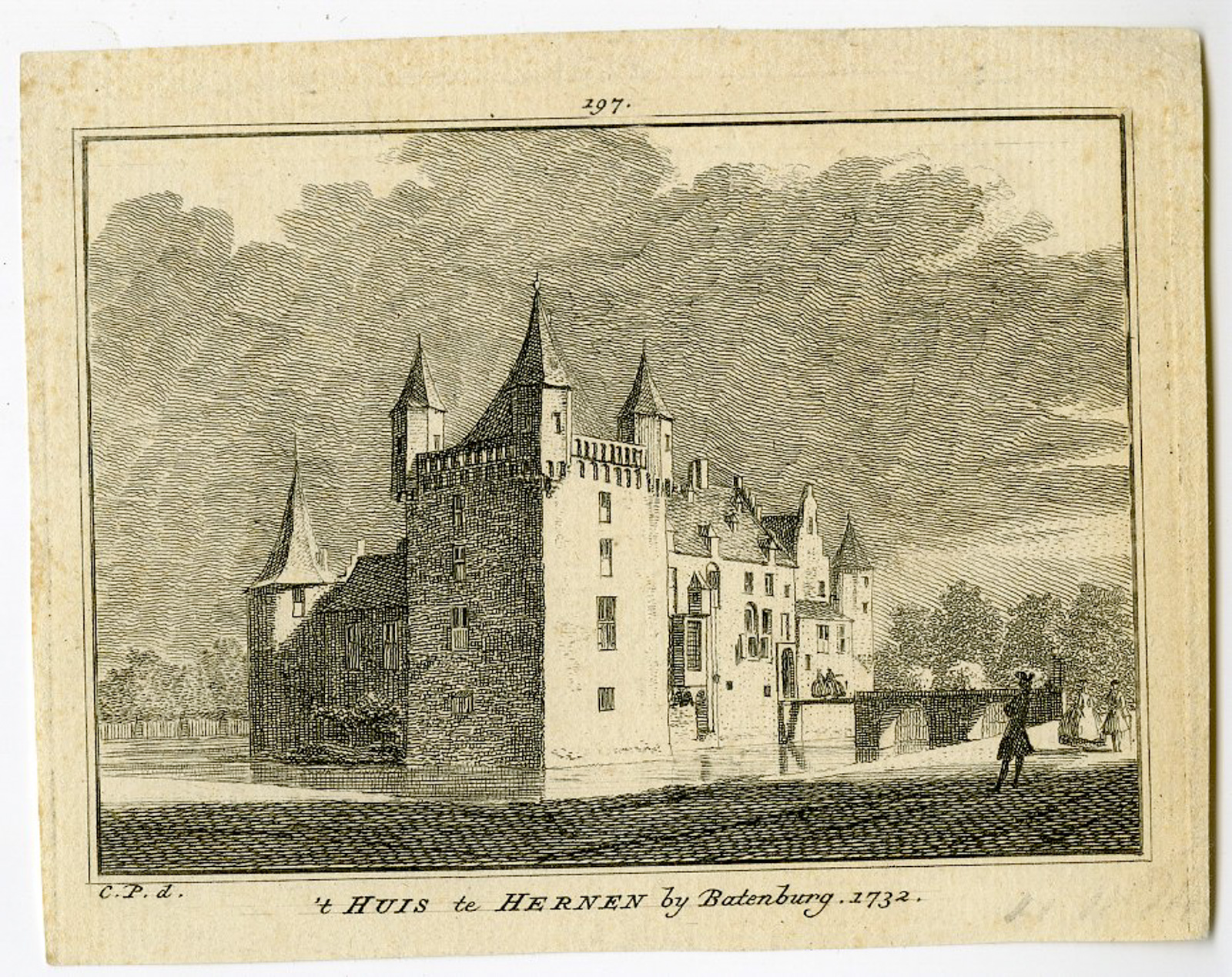 Pictura 14800 416x330 Antique Print-HERNEN CASTLE-BATENBURG-NETHERLANDS-Spilman-de Beijer-1746
