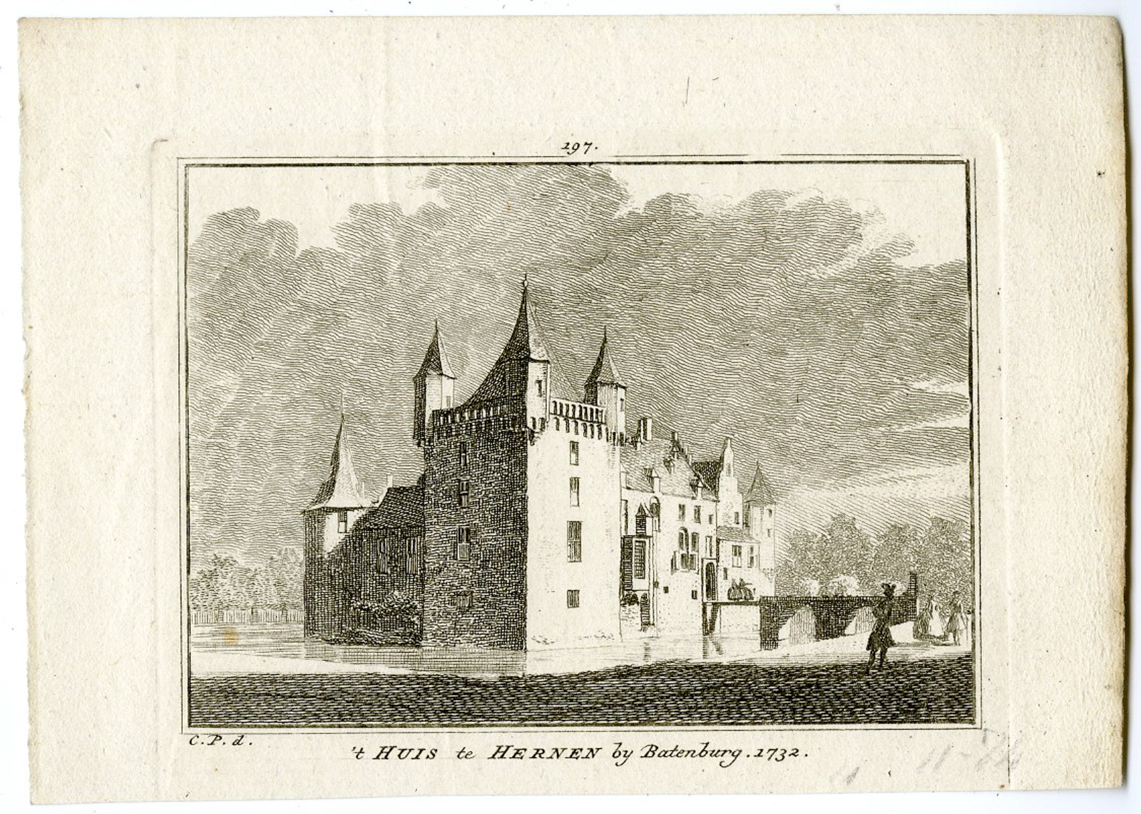 Pictura 14804 416x297 Antique Print-HERNEN CASTLE-BATENBURG-NETHERLANDS-Spilman-de Beijer-1746