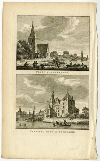 Antique Print-DODEWAARD-DE OOIJ-CASTLE-NIJMEGEN-Bendorp-Bulthuis-1792
