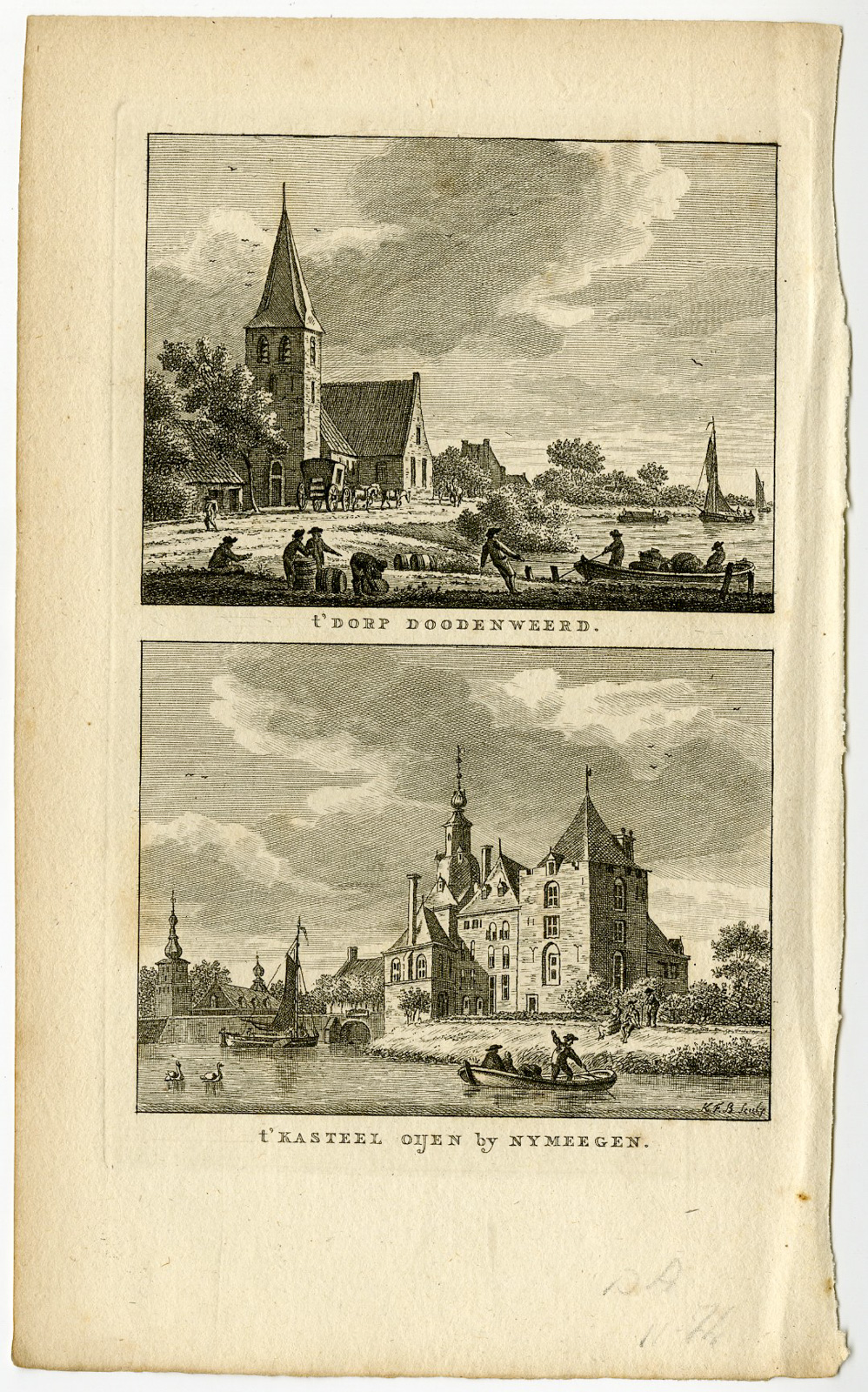 Pictura 14808 416x667 Antique Print-DODEWAARD-DE OOIJ-CASTLE-NIJMEGEN-Bendorp-Bulthuis-1792