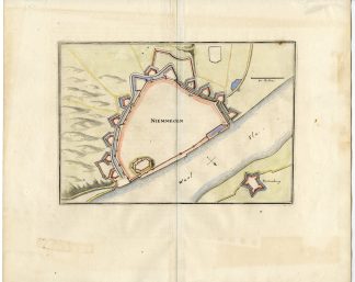 Antique Map-NIEMMEGEN-FORTIFICATION-NIJMEGEN-NETHERLANDS-Merian-1659