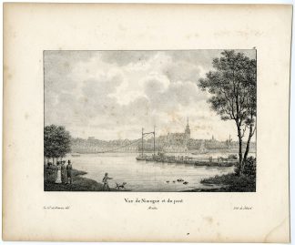 Antique Print-NIJMEGEN-VIEW-WAAL-NETHERLANDS-Madou-Howen-1825