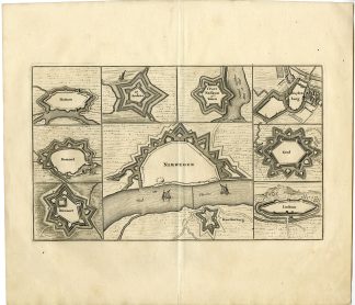 Antique Map-NIJMEGEN-BOMMEL-GROL-FORTRESS-NETHERLANDS-vd Bosch-1675