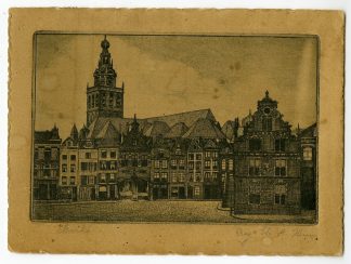 Antique Print-NIJMEGEN-MARKET PLACE-Heinen-19th.c.