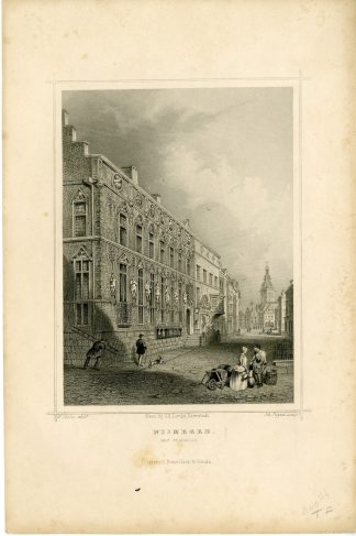 Antique Print-NIJMEGEN-VIEW-CITY HALL-NETHERLANDS-Poppel-Terwen-1858