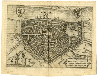 Antique Map-NIJMEGEN-NOVIOMAGUM-PLAN-NETHERLANDS-Hogenberg-Guicciardini-1581