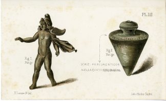 Antique Print-ROMAN FIGURINE-BRONZE-PLUMB BOB-NETHERLANDS-Mulder-Leeuw-1880
