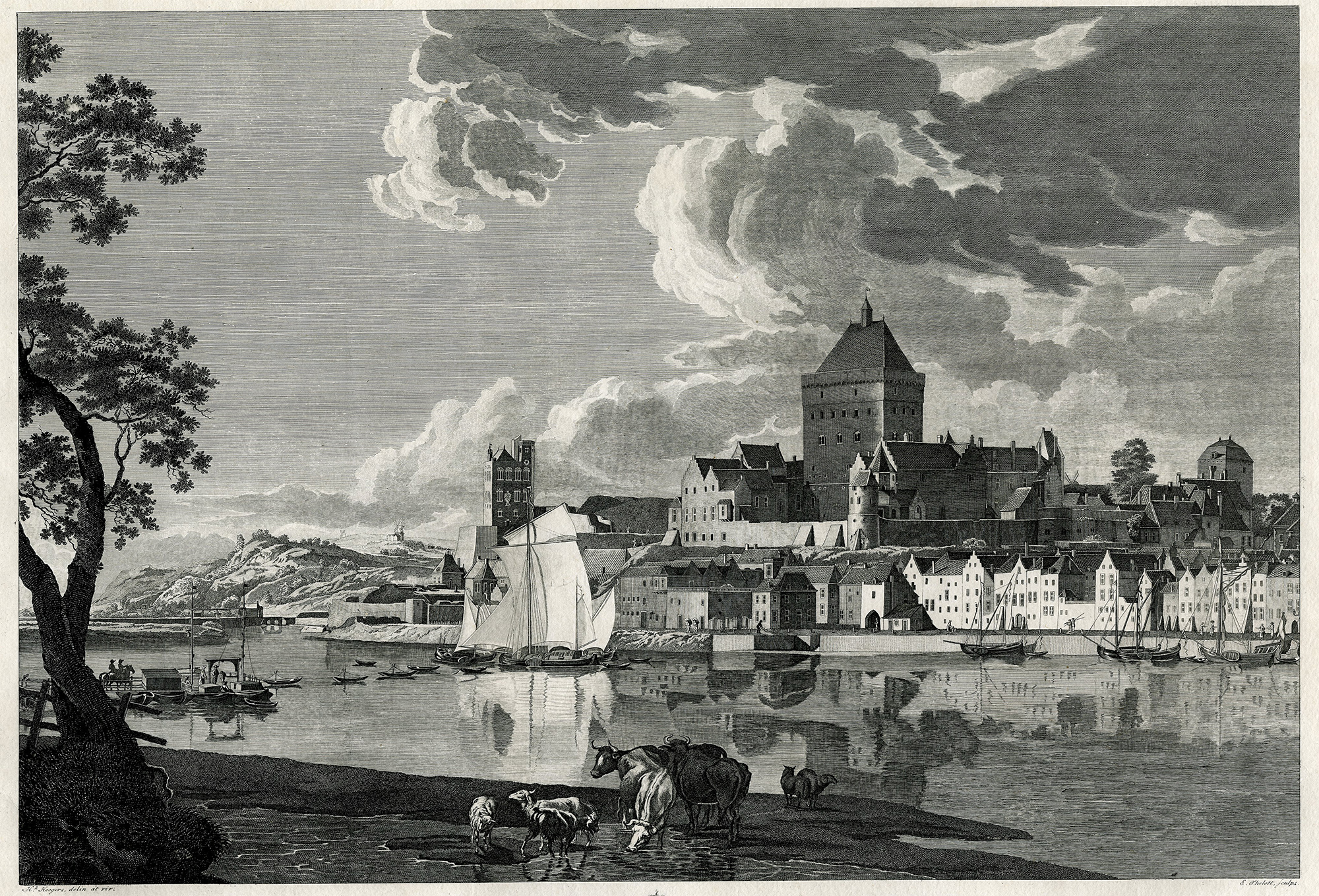 Pictura 14948 416x283 2-Antique Prints-NIJMEGEN-VALKHOF-CASTLE-NETHERLANDS-Thelott-Hoogers-c. 1795 - Image 6