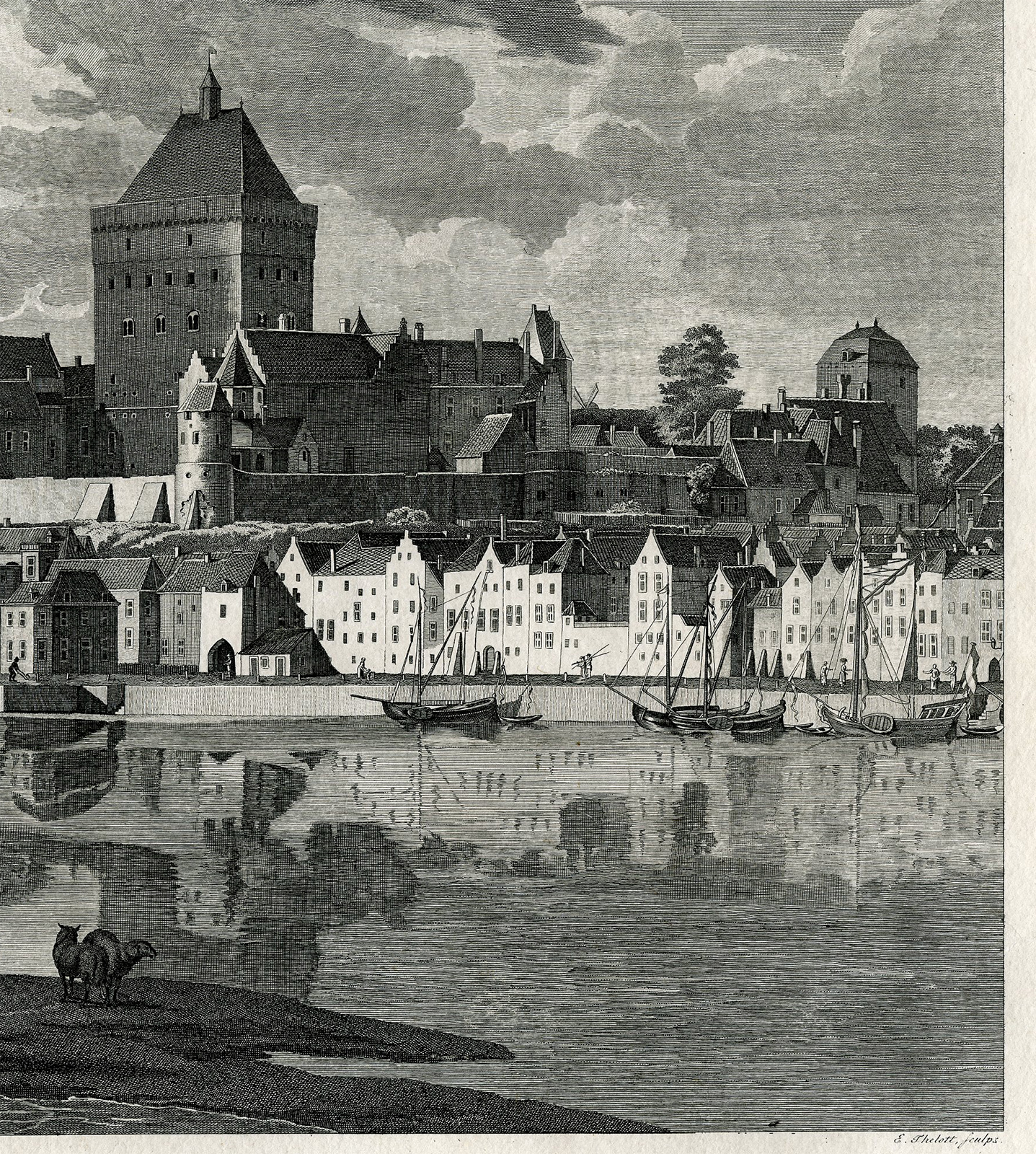 Pictura 14950 416x463 2-Antique Prints-NIJMEGEN-VALKHOF-CASTLE-NETHERLANDS-Thelott-Hoogers-c. 1795 - Image 8