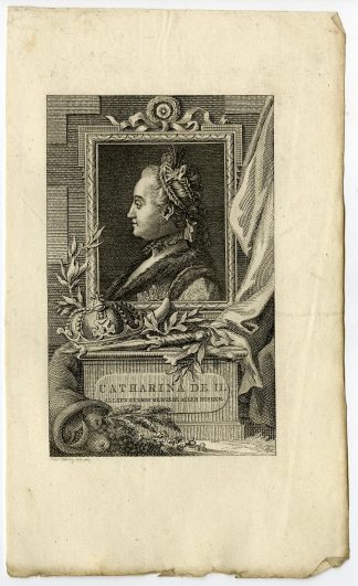 Antique Print-PORTRAIT-CATHERIN THE GREAT-RUSSIA-Vinkeles-1787