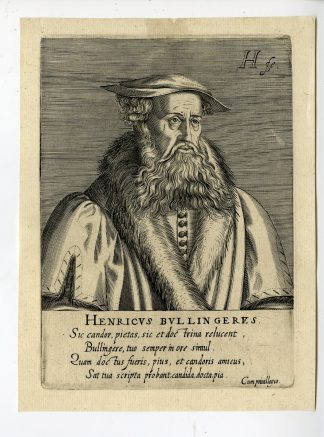 Antique Print-PORTRAIT-HEINRICH BULLINGER-BULLINGERUS-REFORMATION-Hondius-1602
