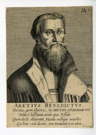 Antique Print-PORTRAIT-BENEDICTUS ARETIUS-REFORMATION-Hondius-1602