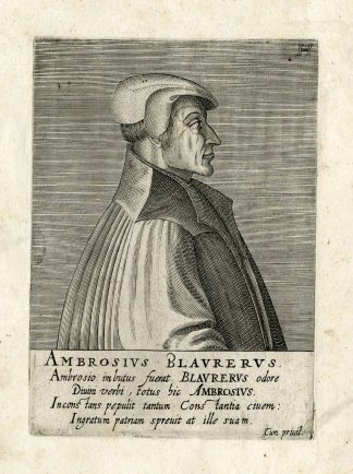 Antique Print-PORTRAIT-AMBROSIUS BLARER-BLAURERUS-REFORMATION-Hondius-1602