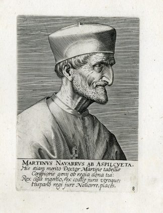 Antique Print-PORTRAIT-MARTIN DE AZPILCUETA-DOCTOR NAVARRUS-Galle-1608