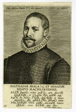 Antique Print-PORTRAIT-BALTHASAR AYALA-Galle-1608