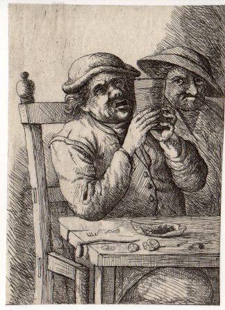 Antique Master Print-FARMER-DRINKING-TABACCO-SMOKING-PIPE-Deuchar-1780