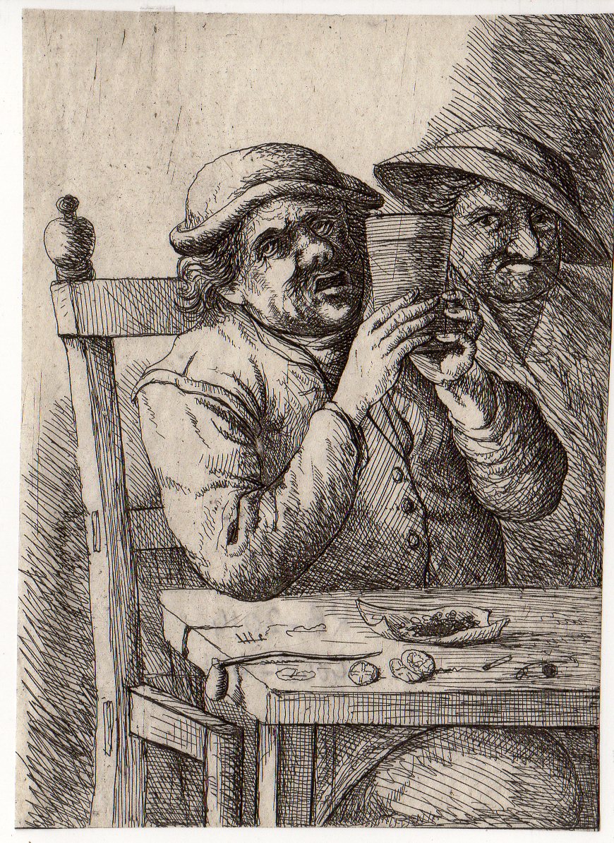 RB 4048 416x571 Antique Master Print-FARMER-DRINKING-TABACCO-SMOKING-PIPE-Deuchar-1780