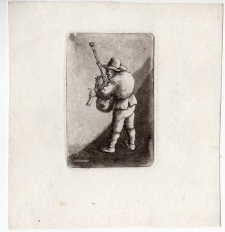 Antique Master Print-MAN-MUSIC-BAGPIPE-PLAYING-Deuchar-1780
